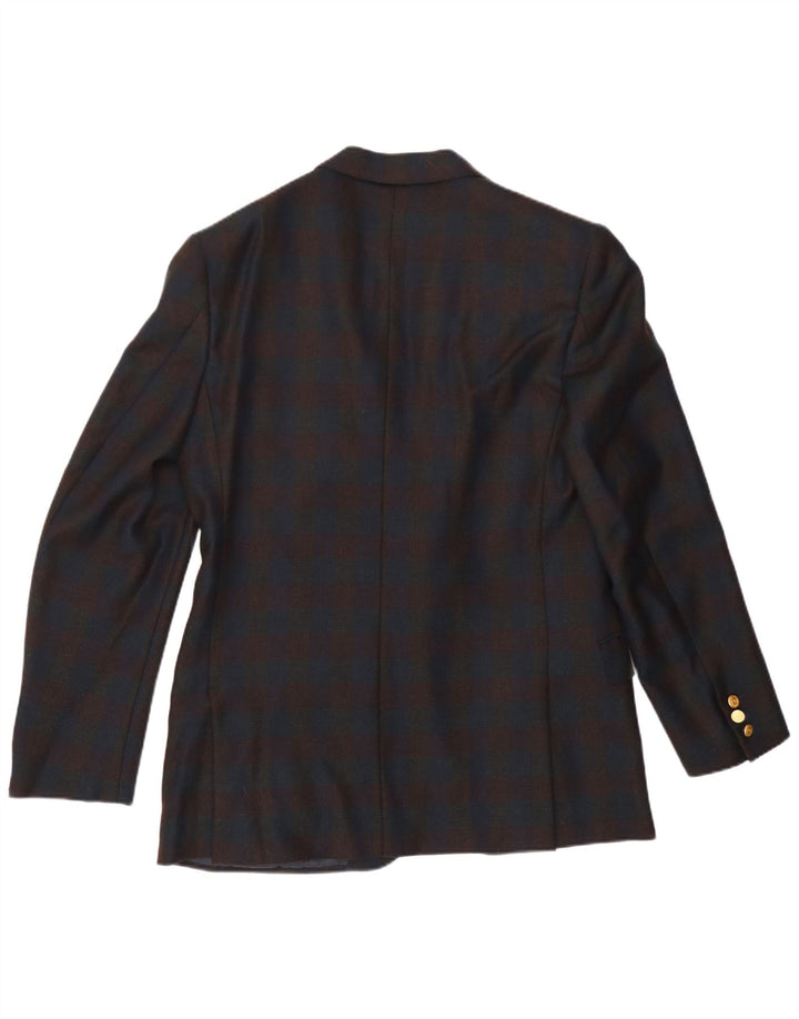 Valentino Herren-Blazer mit 2 Knöpfen, UK 38, mittelblau kariert