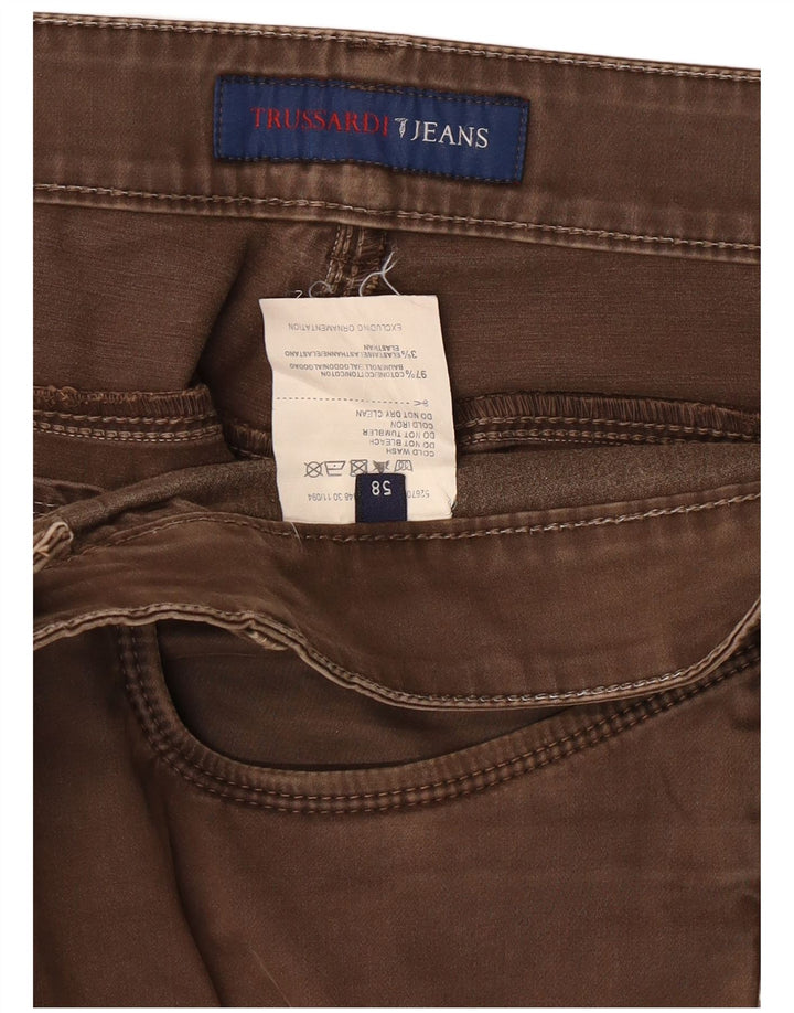 TRUSSARDI Gerade Freizeithose für Herren IT 58 3XL W40 L36 Braune Baumwolle