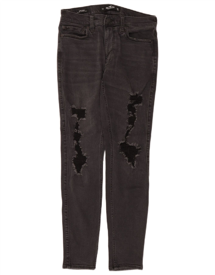 Hollister Herren Distressed Slim Jeans W30 L30 Graue Baumwolle