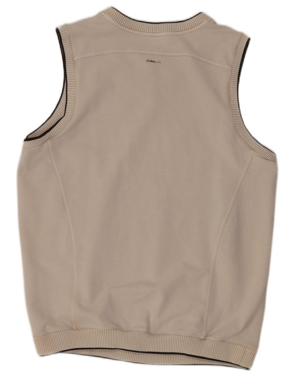 Adidas Herren Clima 365 ärmelloser Sweatshirt-Pullover aus mittelweißer Baumwolle