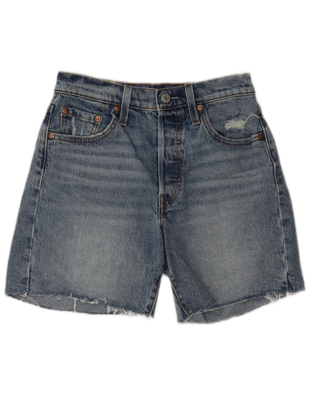 Levi's Damen 501 Distressed Denim Shorts W26 Small Blau