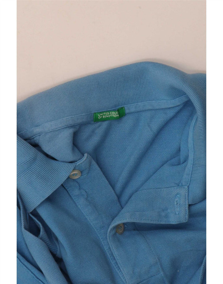 Benetton Herren-Poloshirt Mittelblau