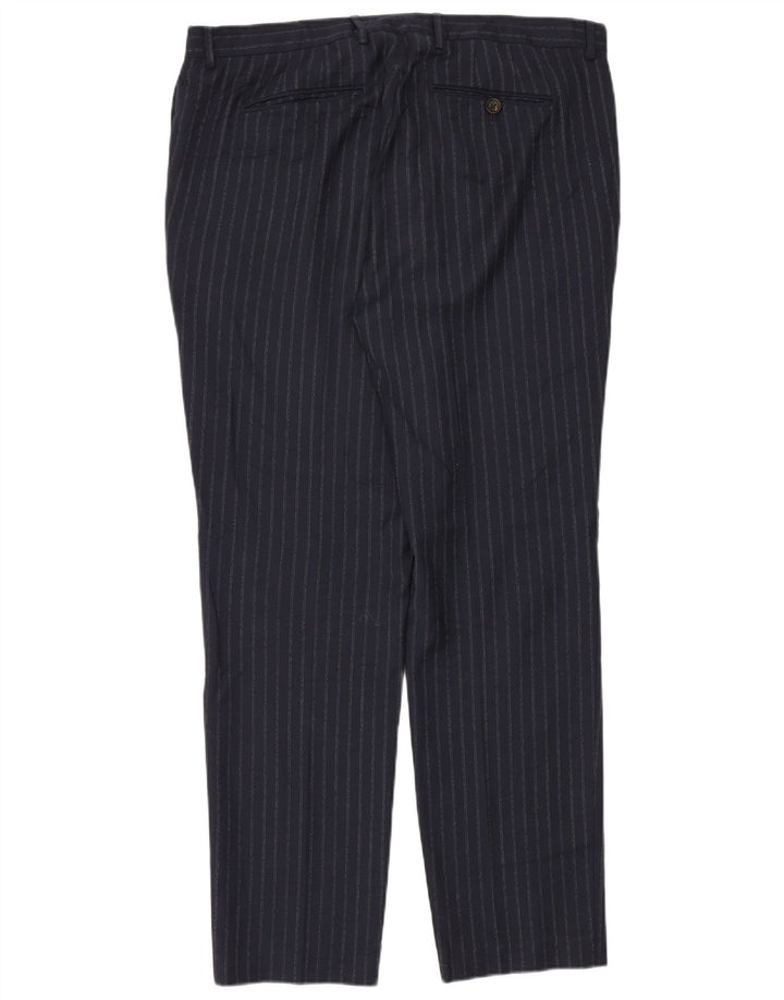 Ted Baker Herren-Anzughose, schmal zulaufend, W40, L34, marineblaues Nadelstreifen-Polyester