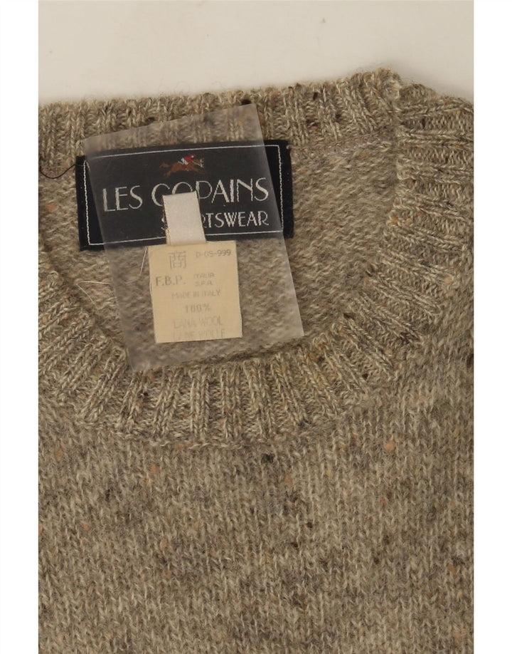 Les Copains Herren-Pullover mit Rundhalsausschnitt, IT 50, mittelgrau gefleckte Wolle