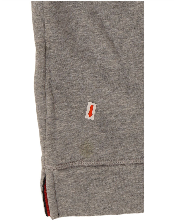 TOMMY HILFIGER Damen Übergroßer grafischer Kapuzenpullover UK 14 Mittelgrau