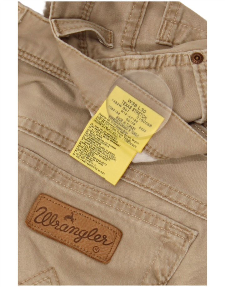 WRANGLER Herren Texas Stretch Gerade Freizeithose W38 L30 Beige Baumwolle