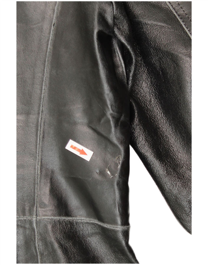 Davin Herren Ledermantel UK 40 Großes schwarzes Leder