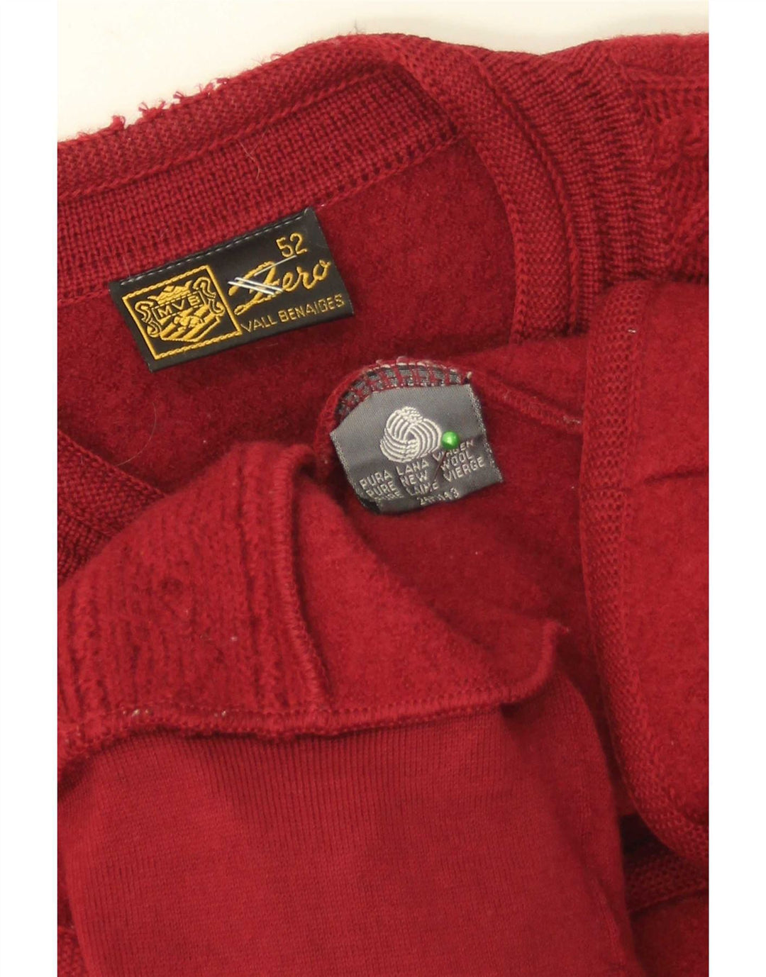Zero Damen Strickjacke IT 52 2XL Rote Schurwolle