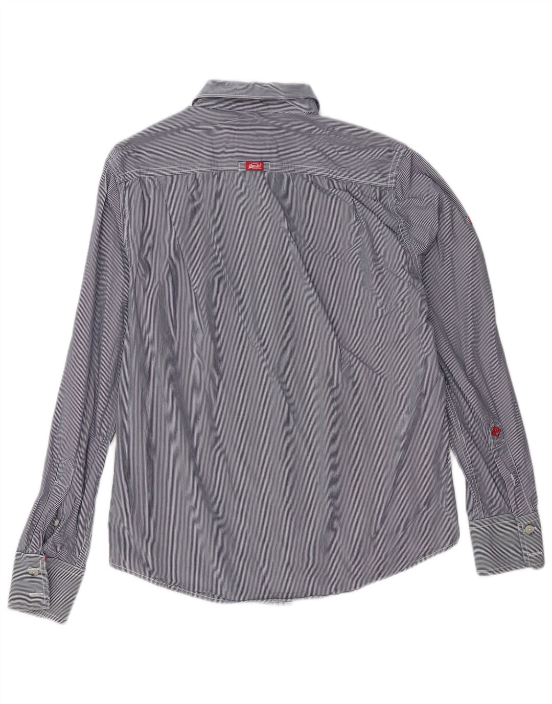 Superdry Jungen-Hemd mit gewaschenem Schnittkragen, 15–16 Jahre, Größe L, Marineblau