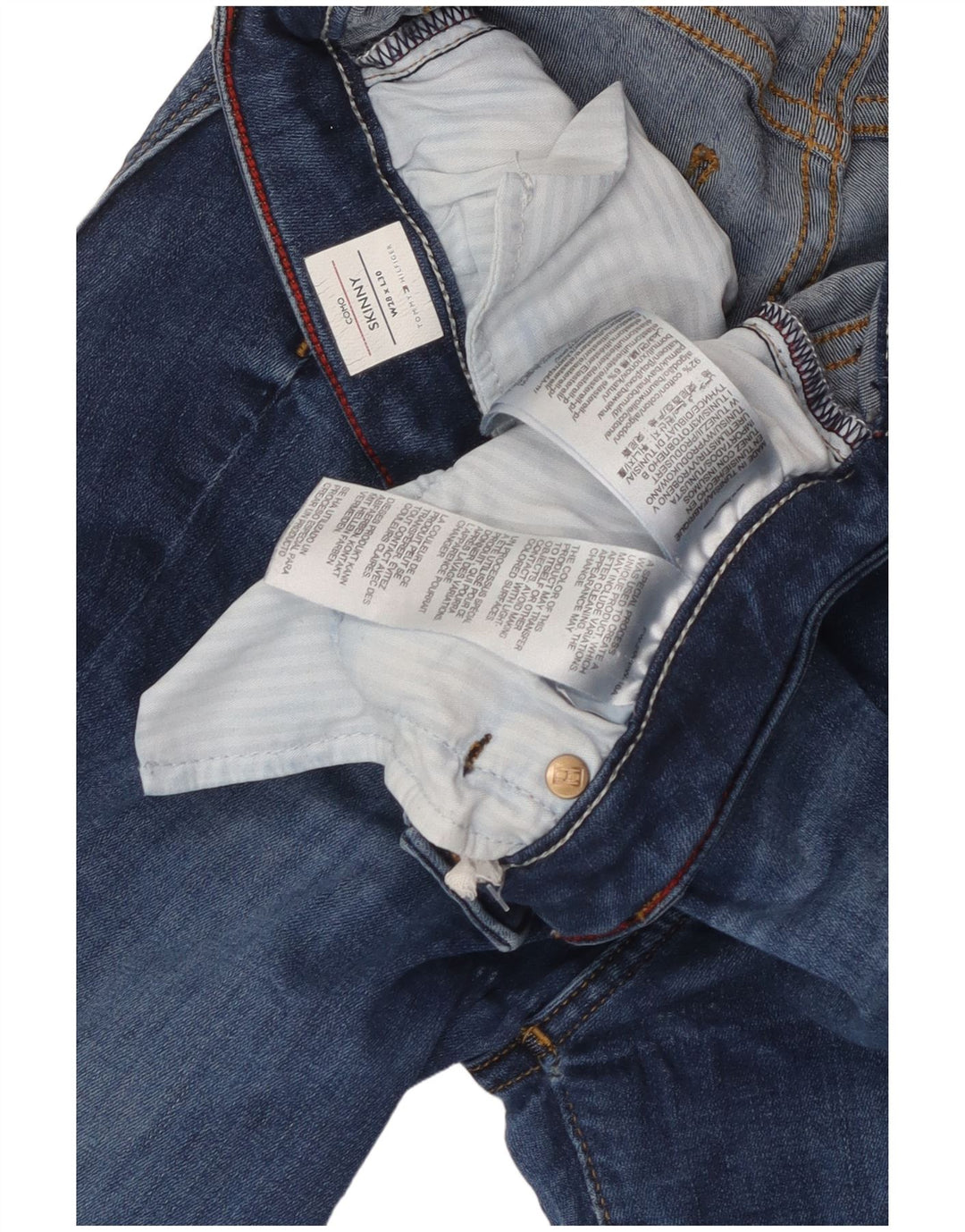 TOMMY HILFIGER Damen Como Skinny Jeans W28 L30 Blaue Baumwolle