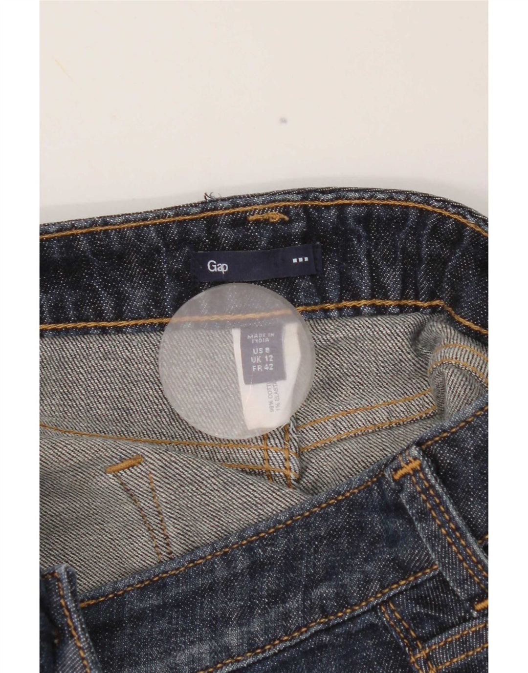 Gap Damen Mini-Jeansrock UK 12 Medium W32 Marineblaue Baumwolle