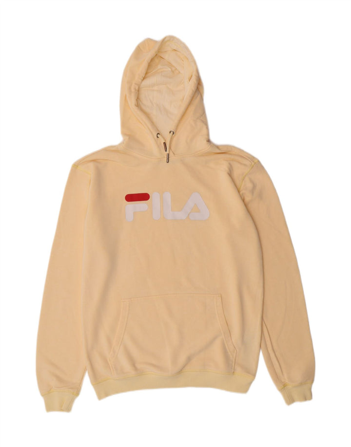FILA Herren-Kapuzenpullover mit Grafik, klein, Baumwolle, Gelb