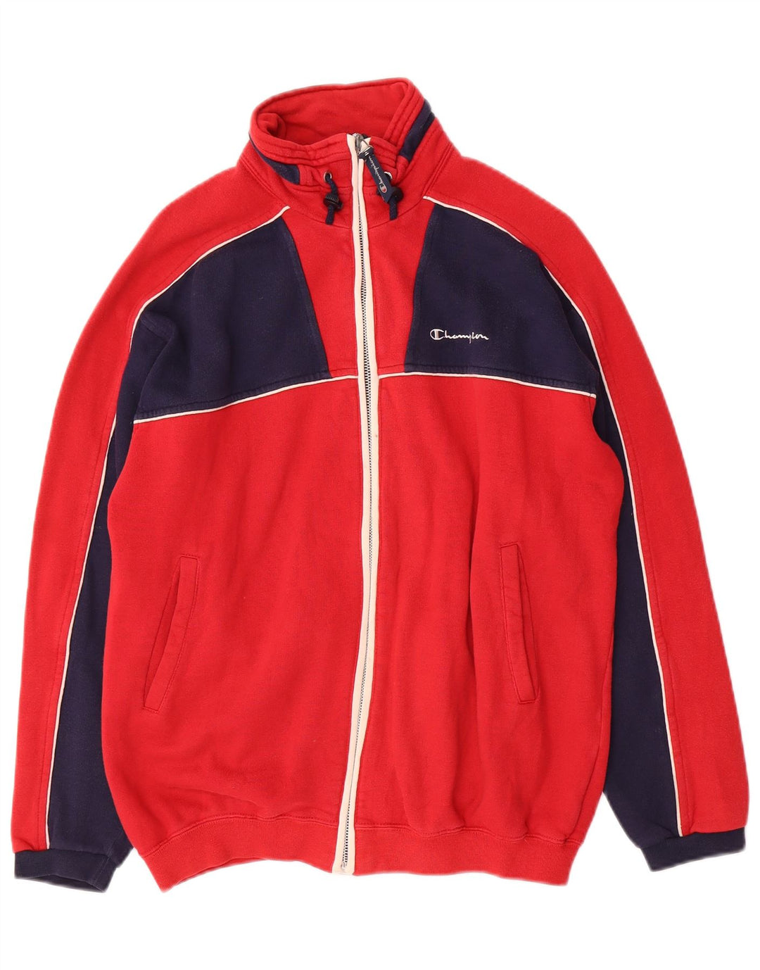 Champion Jungen-Trainingsanzug-Top-Jacke, 13–14 Jahre, rote Colourblock-Baumwolle