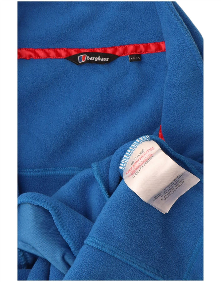 Berghaus Fleecejacke für Jungen, 14–15 Jahre, blaues Colourblock-Polyester