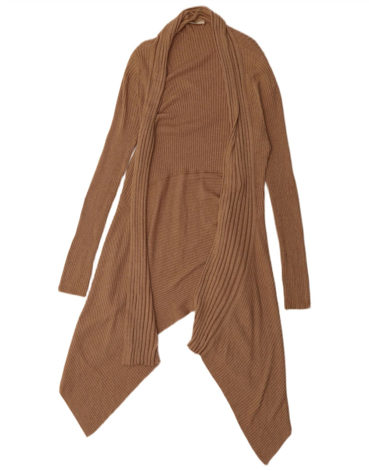 Marks & Spencer Damen Asymmetrischer Cardigan-Pullover UK 12 Mittelbraun