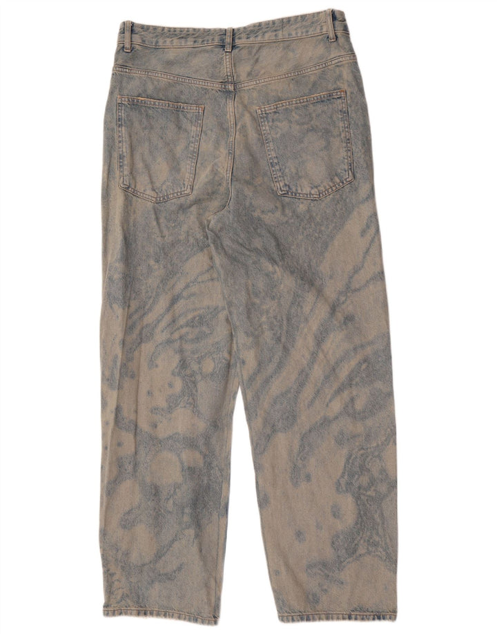 Zara Herren Straight Jeans EU 42 Large W32 L32 Blue Tie Dye