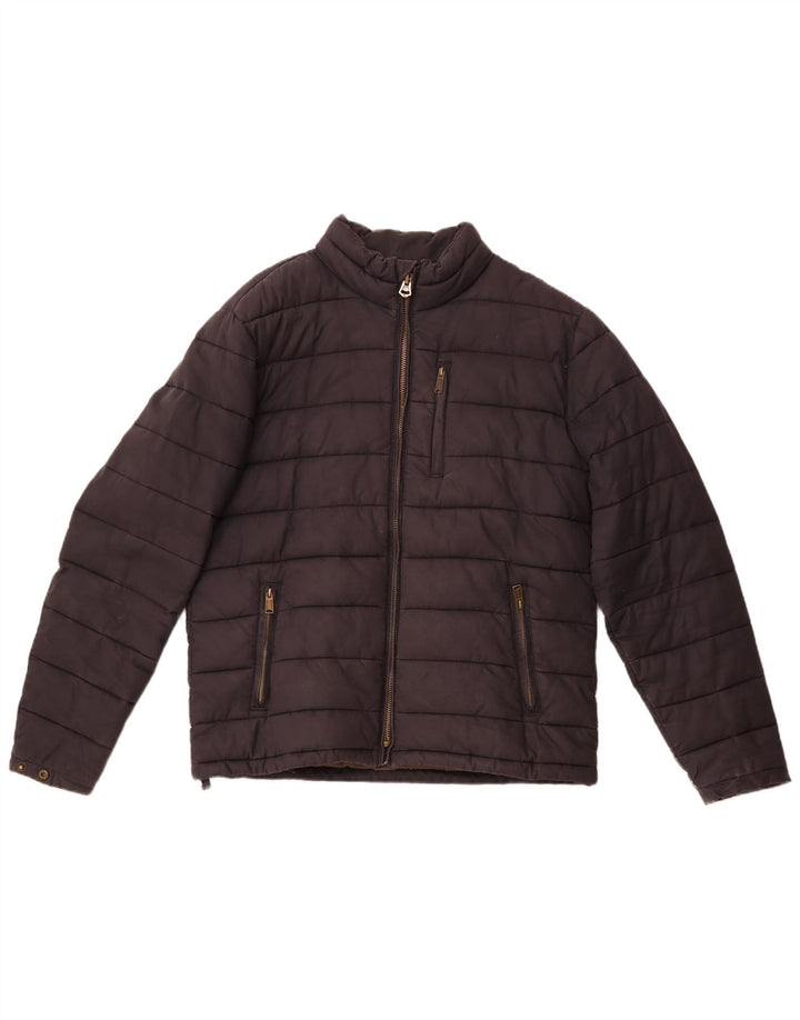 Fat Face Herren Wattierte Jacke UK 40 Large Schwarz Baumwolle