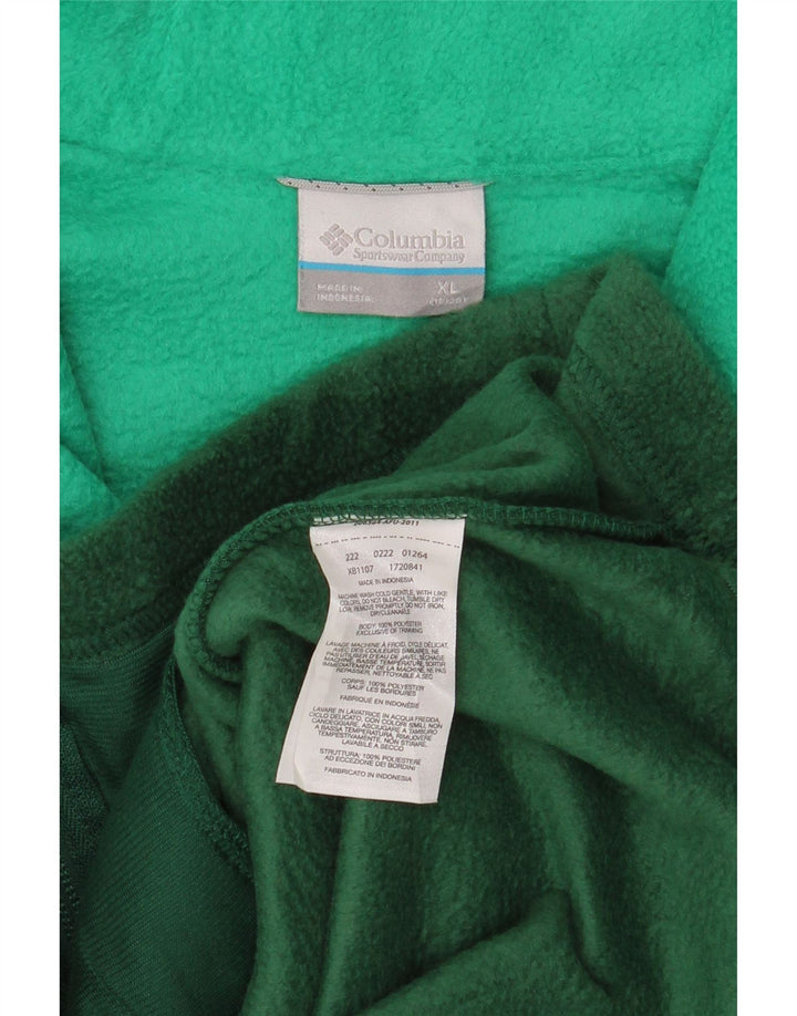 Columbia Fleecejacke für Jungen, 15–16 Jahre, XL, grünes Farbblock-Polyester