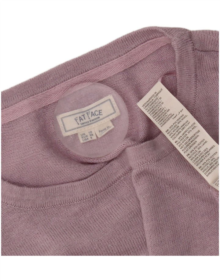Fat Face Damen-Pullover, übergroß, Rundhalsausschnitt, Gr. 10, Größe S, Lila