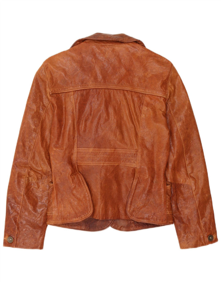 KOCCA Damen Lederjacke UK 10 Kleines braunes Leder
