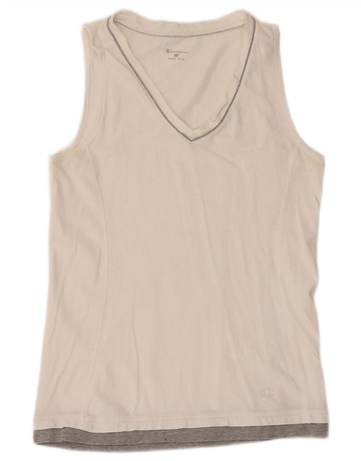 Champion Damen-Trägershirt UK 12 Mittelweiß Farbblock