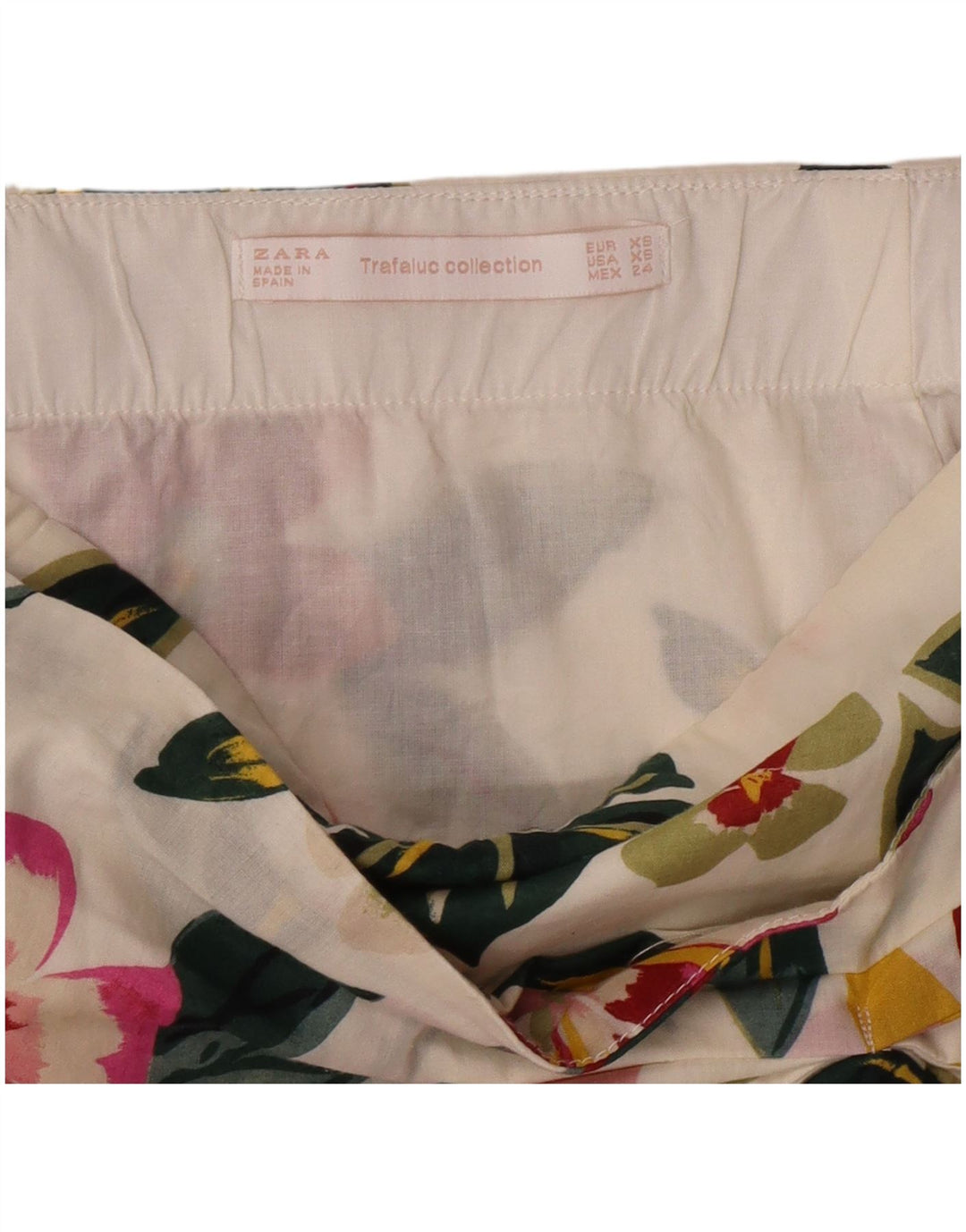 Zara Damen Minirock XS W24 Off White Floral