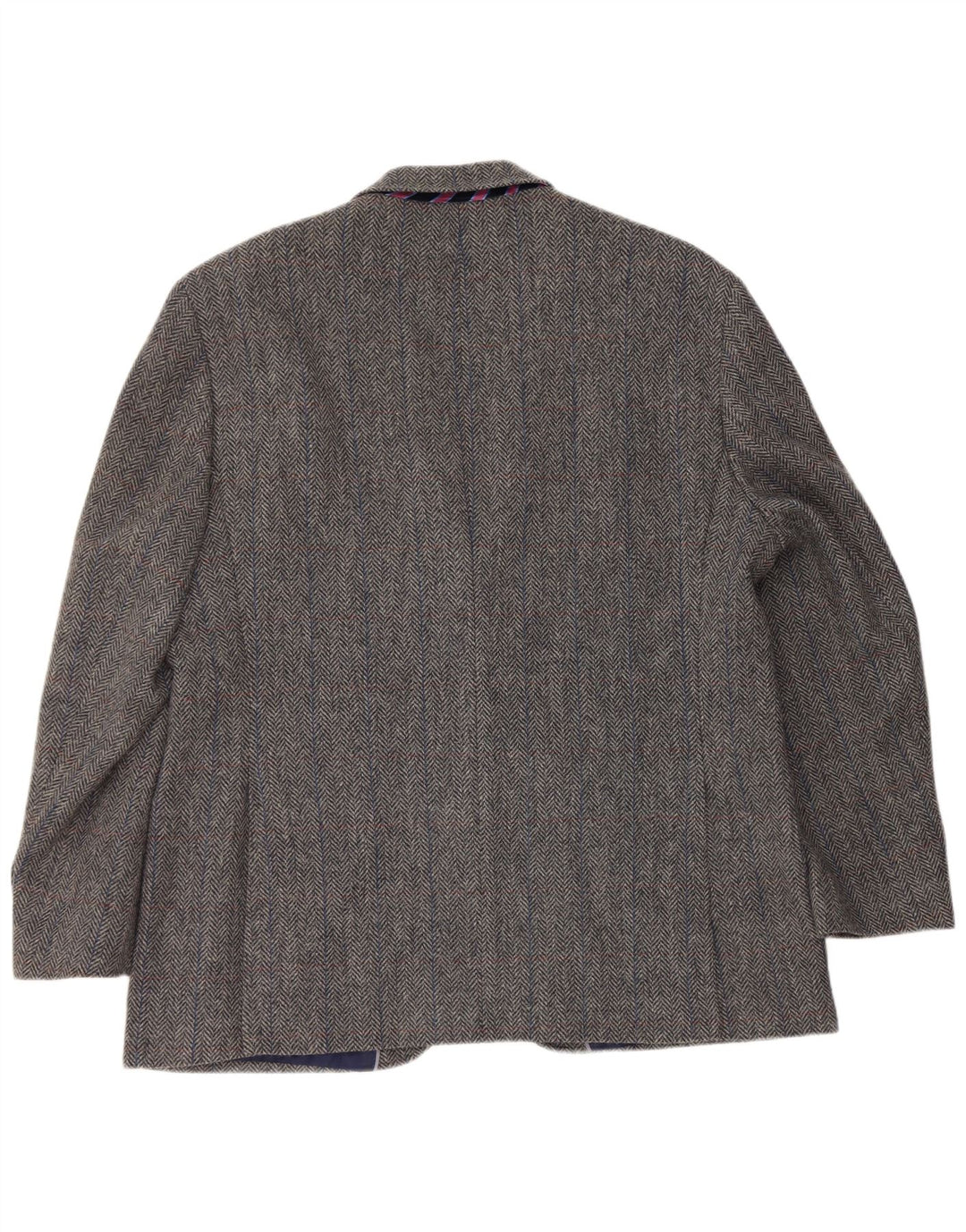 Marks & Spencer Herren-Blazer mit 2 Knöpfen, UK 46, XL, graue Wolle mit Fischgrätenmuster