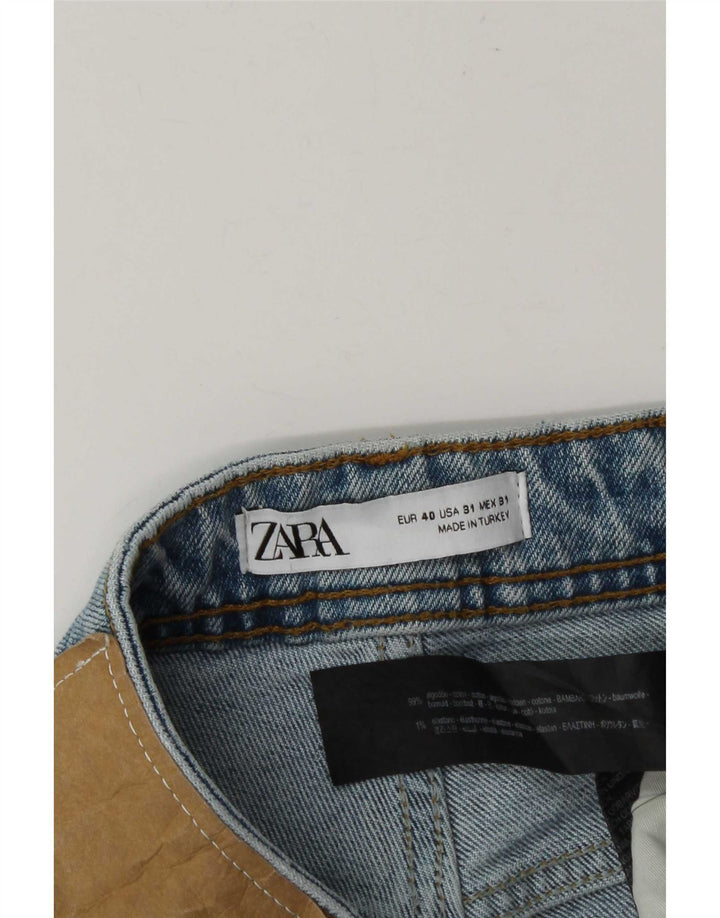 Zara Herren Distressed Straight Jeans EU 40 Medium W31 L29 Blaue Baumwolle