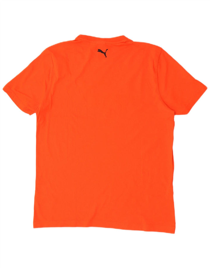 Puma Herren Grafik-T-Shirt Top Large Orange Baumwolle