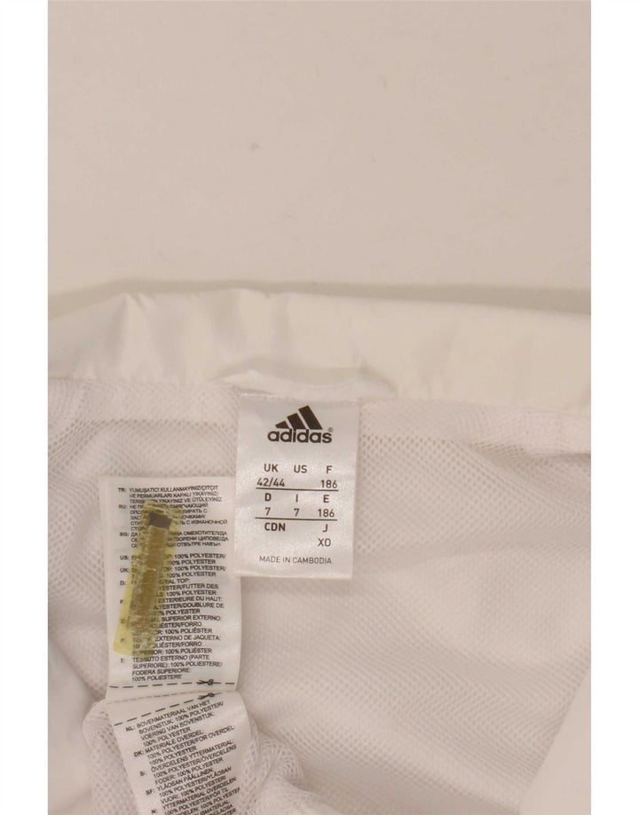 Adidas Herren-Trainingsanzugoberteil, UK-Größe 42/44, großes weißes Colourblock-Polyester