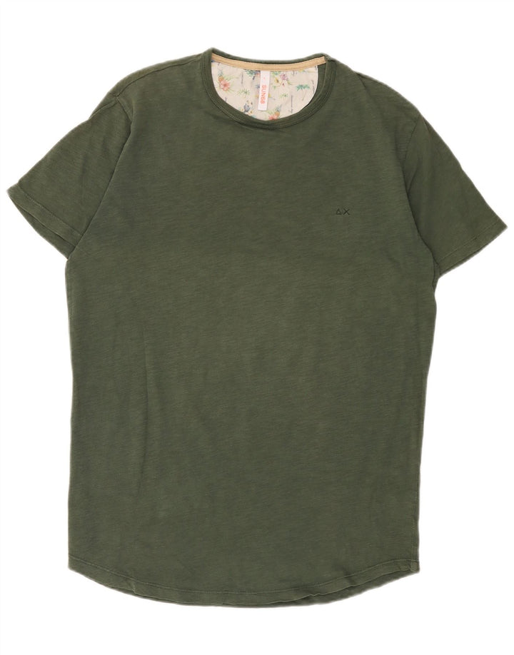 Sun68 Herren T-Shirt Top Large Khaki Baumwolle