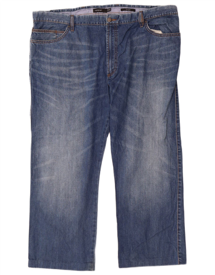Marks & Spencer Herren Autograph Straight Jeans W42 L27 Blaue Baumwolle