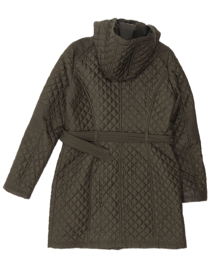 Marks & Spencer Damen-Steppmantel mit Kapuze, Gr. 10, Grün, Polyester
