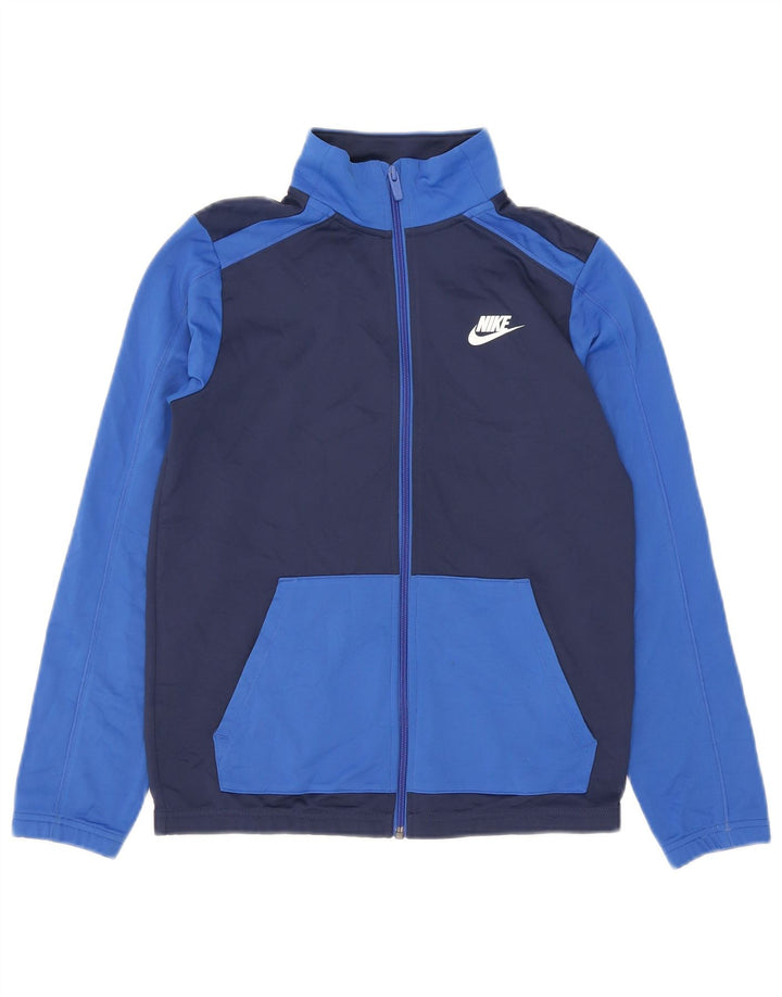 Nike Jungen-Trainingsanzug-Top-Jacke, 12–13 Jahre, groß, Marineblau, Farbblock