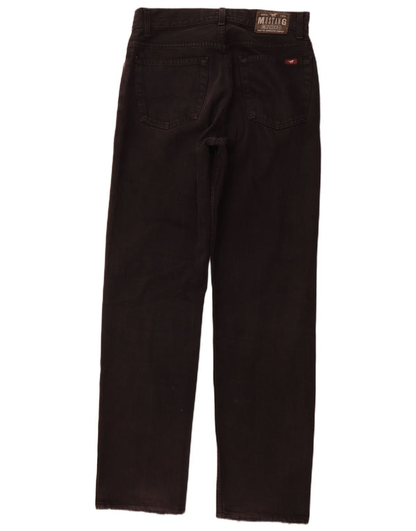 MUSTANG Herren Oregon Straight Jeans W31 L32 Schwarze Baumwolle