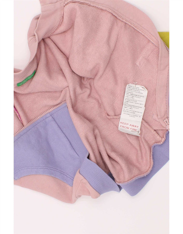 Benetton Mädchen-Trainingsanzug-Top-Jacke, 2–3 Jahre, mehrfarbig, Farbblock