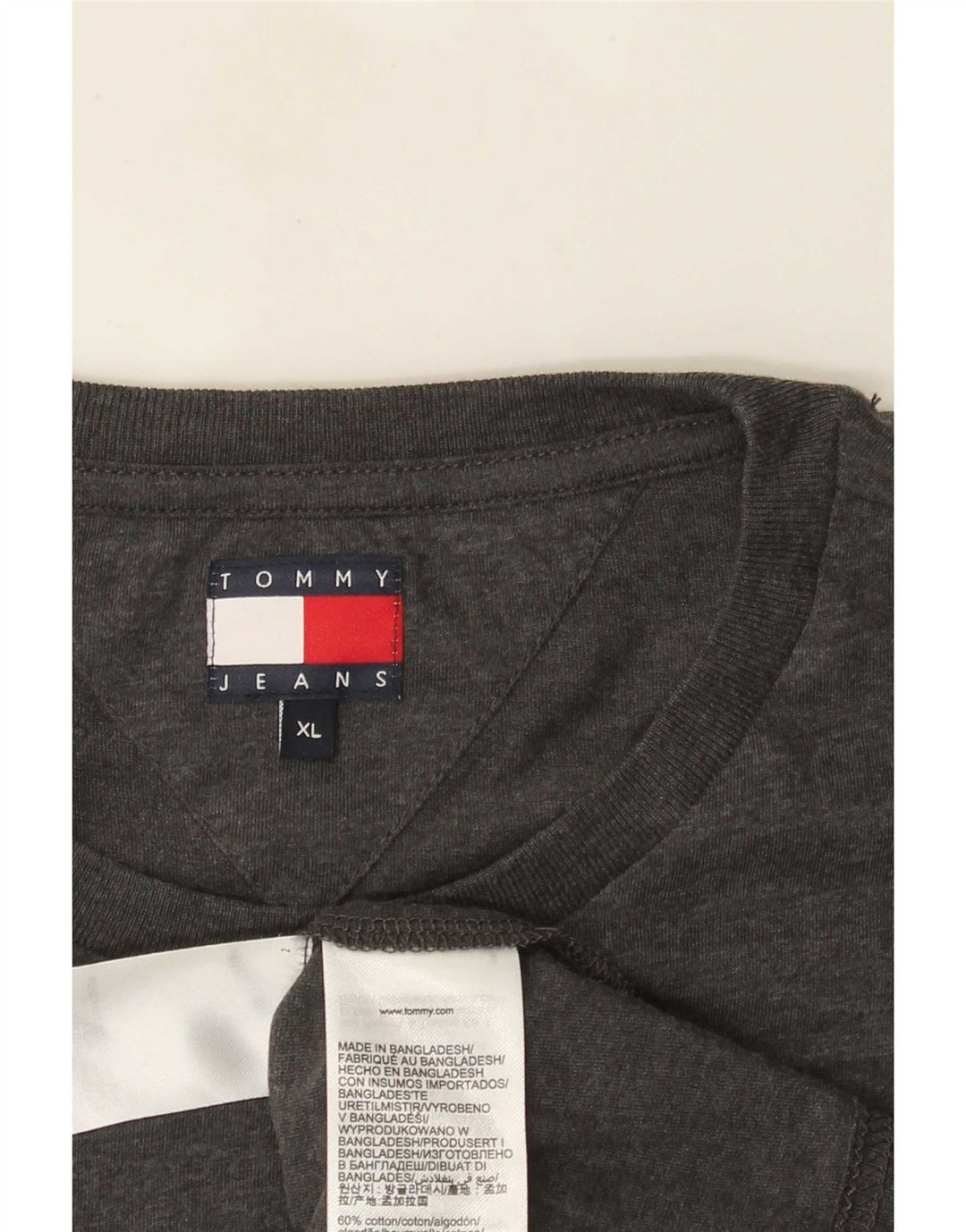 Tommy Hilfiger Herren T-Shirt Top XL Grau Baumwolle