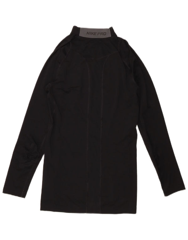 Nike Damen-Kompressionsoberteil, langärmlig, UK 10, Größe S, Schwarz, Polyester