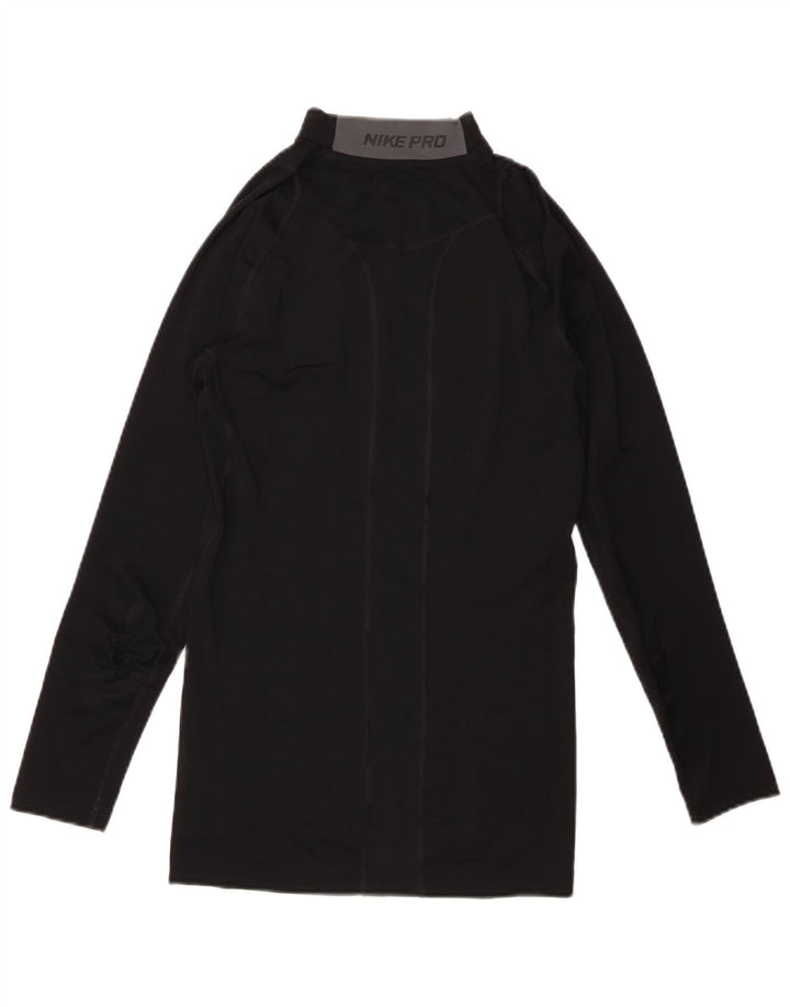 Nike Damen-Kompressionsoberteil, langärmlig, UK 10, Größe S, Schwarz, Polyester