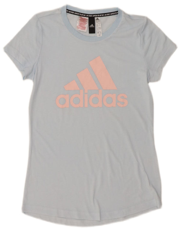 Adidas Mädchen Grafik T-Shirt Top 14-15 Jahre XL Blau