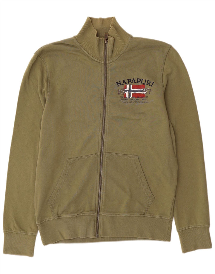 NAPAPIJRI Herren-Trainingsanzug mit grafischem Oberteil, mittlere Khaki-Baumwolle