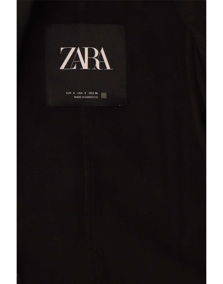 Zara Damen Übergroßer Trenchcoat UK 10 Small Schwarz Lyocell