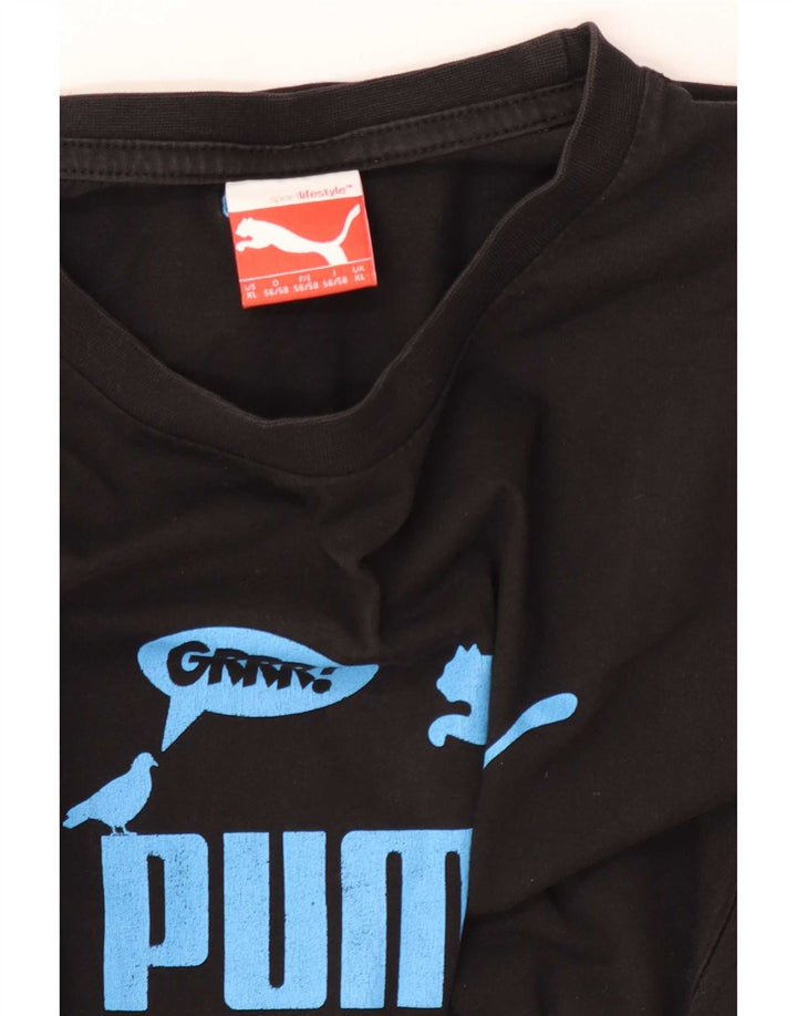Puma Herren Grafik T-Shirt Top XL Schwarz