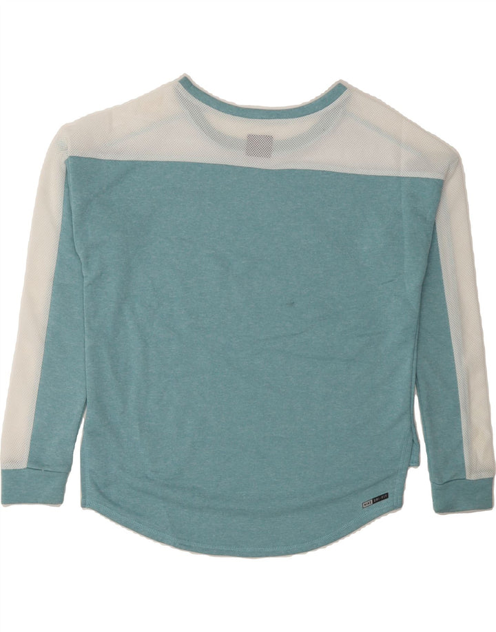 HURLEY Womens Sweatshirt Jumper UK 10 Small Blue Colourblock Polyester Vintage Hurley and Second-Hand Hurley from Messina Hembry 