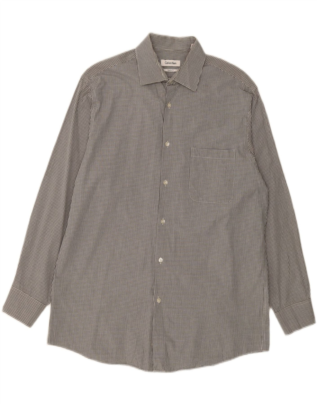 CALVIN KLEIN Mens Regular Fit Shirt Size 16 Large Grey Gingham