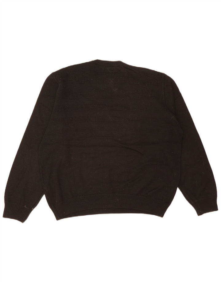 Marks & Spencer Herren-Pullover mit Rundhalsausschnitt, groß, aus schwarzem Acryl