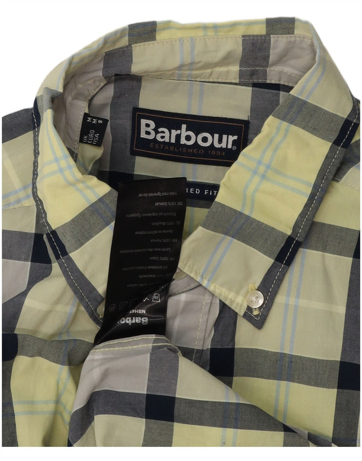 Barbour Herren-Hemd mit entspannter Passform, mittelgelbe Karo-Baumwolle