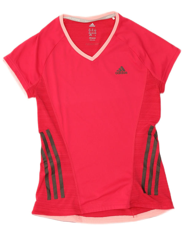 Adidas Damen Climacool T-Shirt Top UK 4/6 XS Rosa Polyester