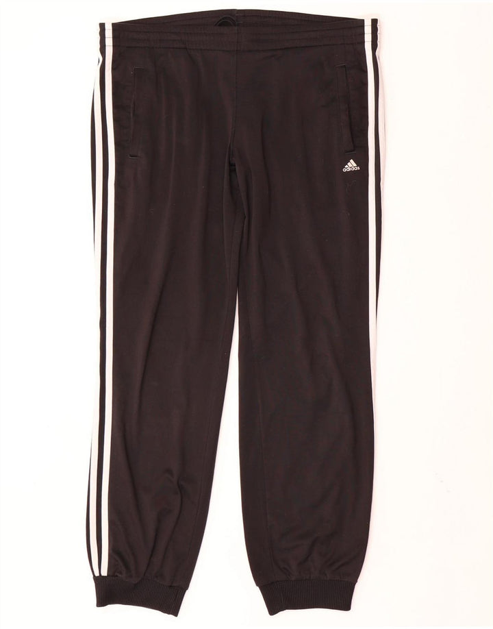 ADIDAS Damen Trainingshose Jogger UK 12/14 Medium Schwarz Polyester