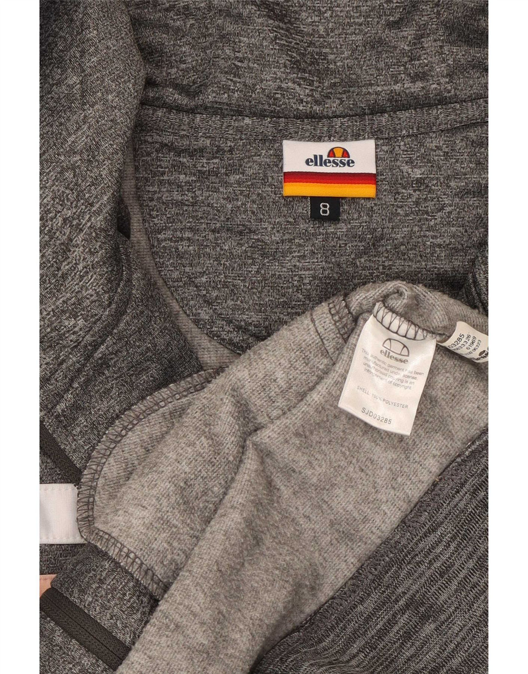 Ellesse Damen-Kapuzenpullover mit Reißverschluss, Größe S, Grau, Farbblock-Polyester